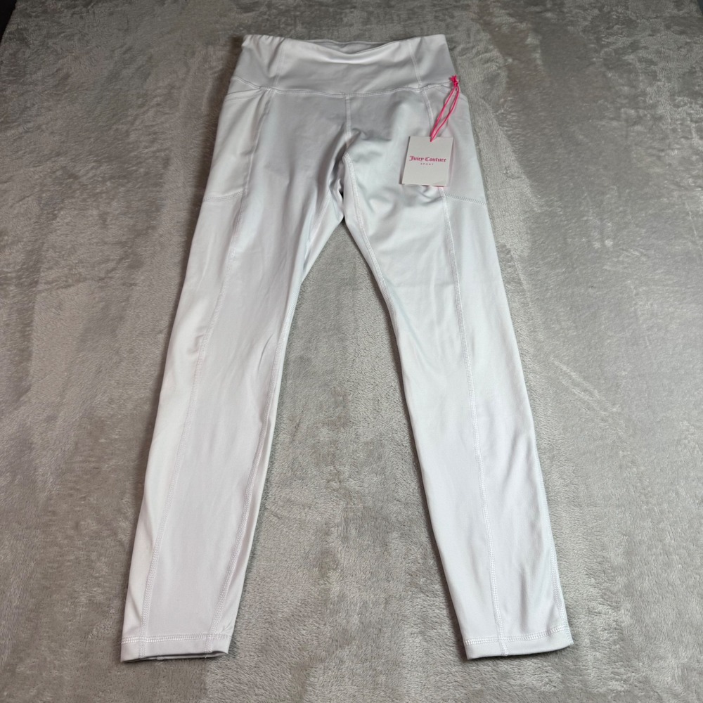 NWT Juicy Couture Sport White Leggings with Pockets Size Small Y2K Athletic